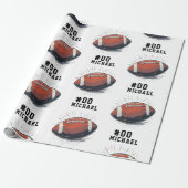 Gepersonaliseerde naam en nummer Amerikaans footba Cadeaupapier (Uitgerold)