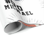 Gepersonaliseerde naam en nummer Amerikaans footba Cadeaupapier (Rol Hoek)