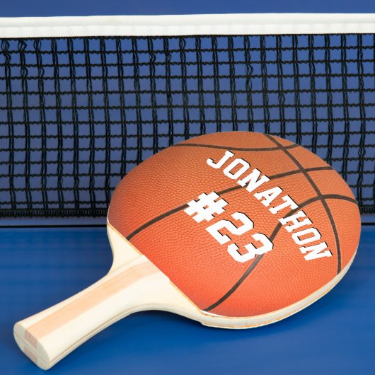 Gepersonaliseerde naam en nummer Basketbal Tafeltennisbatje (Insitu)