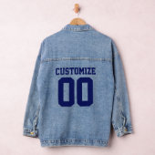 Gepersonaliseerde naam en nummer Sportief Denim Jacket (Hangar)