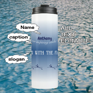 Gepersonaliseerde naam en tekst roeien thermosbeker