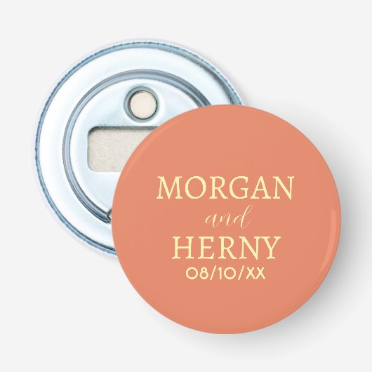 GEPERSONALISEERDE NAAM EN TEKST STIJLVOLE MODERNE  BUTTON FLESOPENER (Voorkant)