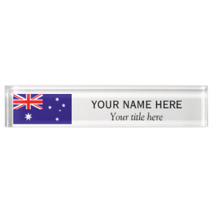 Gepersonaliseerde naam en titel Australische vlag Naambordje