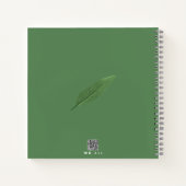 Gepersonaliseerde naam en titel, Sage Green Leaves Notitieboek (Achterkant)