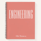 Gepersonaliseerde Naam Engineering Sinaasappel Ter Notitieboek (Voorkant)