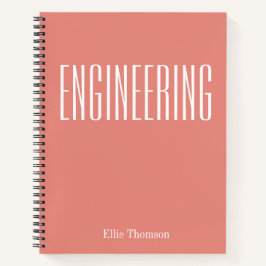 Gepersonaliseerde Naam Engineering Sinaasappel Ter Notitieboek