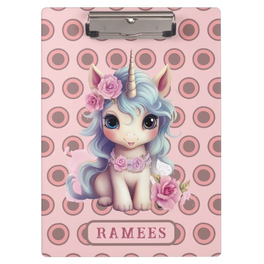 Gepersonaliseerde naam Fairy Baby Eenhoorn Sparkli Klembord (Voorkant)