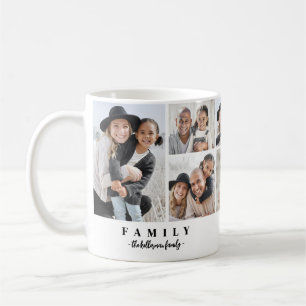 Gepersonaliseerde naam familie foto collage koffiemok