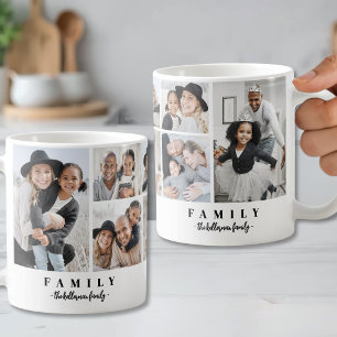 Gepersonaliseerde naam familie foto collage koffiemok