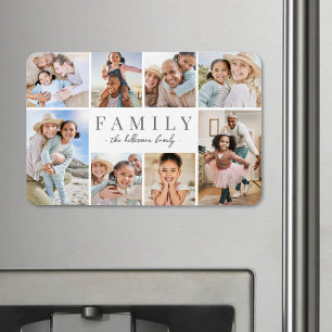 Gepersonaliseerde naam familie fotocollage magneet