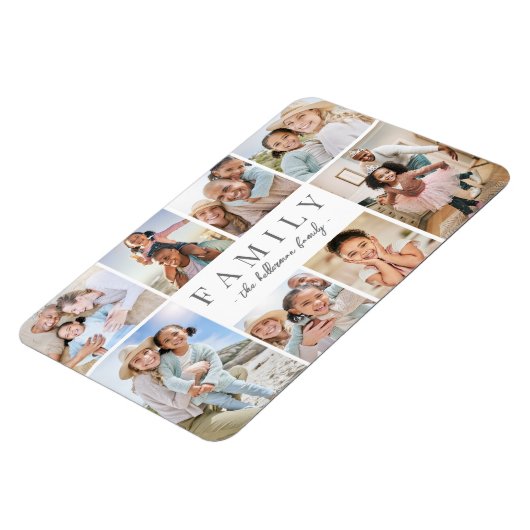 Gepersonaliseerde naam Familiefotocollage Magneet (Linkerzijde)
