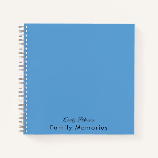 Gepersonaliseerde naam Family Memories Blue Journa Notitieboek (Voorkant)