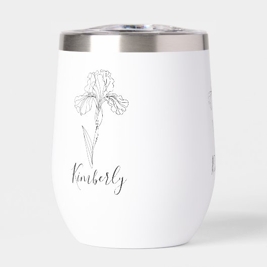 Gepersonaliseerde naam Februari Iris Geboortebloem (Voorkant)