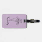 Gepersonaliseerde naam Februari Iris Geboortebloem Bagagelabel (Achterkant horizontaal)