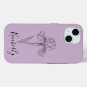 Gepersonaliseerde naam Februari Iris Geboortebloem Case-Mate iPhone Case (Achterkant (horizontaal))