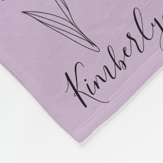 Gepersonaliseerde naam Februari Iris Geboortebloem Fleece Deken (Hoek)