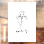 Gepersonaliseerde naam Februari Iris Geboortebloem Raamsticker (Vel 2)
