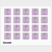Gepersonaliseerde naam Februari Iris Geboortebloem Vierkante Sticker (Vel)