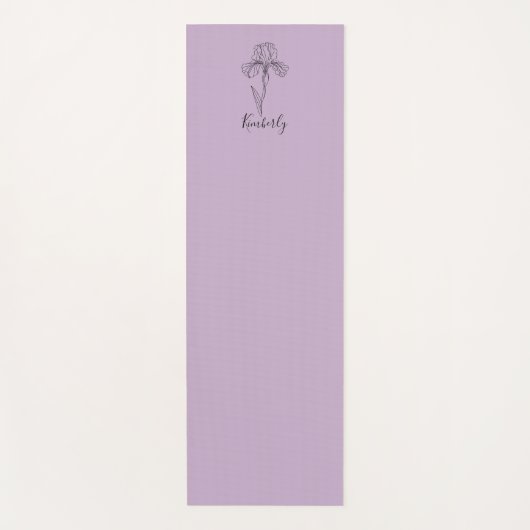 Gepersonaliseerde naam Februari Iris Geboortebloem Yogamat (Voorkant)