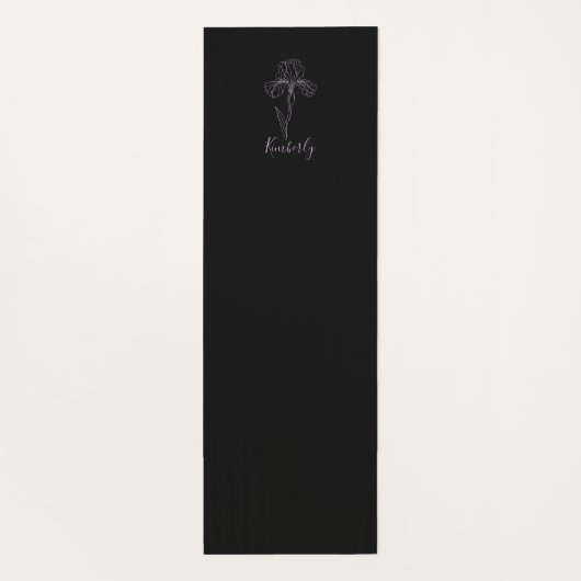 Gepersonaliseerde naam Februari Iris Geboortebloem Yogamat (Achterkant)