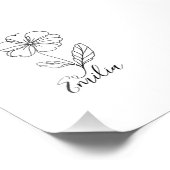 Gepersonaliseerde naam Februari sleutelbloem Geboo Foto Afdruk (Hoek)