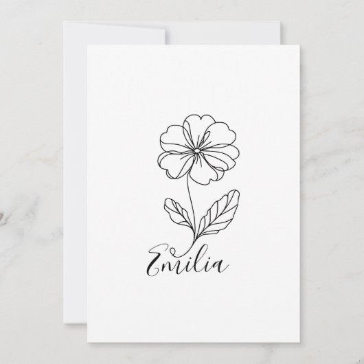 Gepersonaliseerde naam Februari sleutelbloem Geboo Kaart (Voorkant)