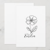 Gepersonaliseerde naam Februari sleutelbloem Geboo Kaart (Voorkant / Achterkant)