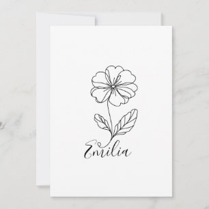 Gepersonaliseerde naam Februari sleutelbloem Geboo Kaart