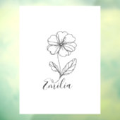 Gepersonaliseerde naam Februari sleutelbloem Geboo Raamsticker (Vel 3)