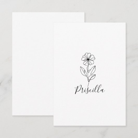 Gepersonaliseerde naam Februari Violet Geboorteblo Bedankkaart (Voorkant / Achterkant)