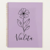 Gepersonaliseerde naam Februari Violet Geboorteblo Planner (Voorkant)