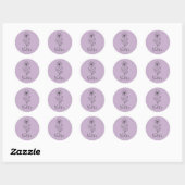 Gepersonaliseerde naam Februari Violet Geboorteblo Ronde Sticker (Vel)
