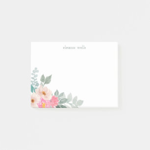 Gepersonaliseerde naam Floral Minimalist to do lij Post-it® Notes