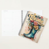Gepersonaliseerde naam Floral Waterverf Garden Planner (Display)