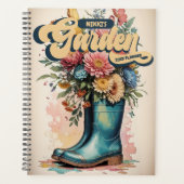 Gepersonaliseerde naam Floral Waterverf Garden Planner (Voorkant)