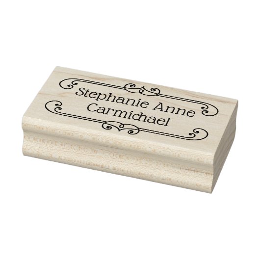Gepersonaliseerde naam Flourish Lijst Rubberstempel (Stempel)