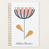 Gepersonaliseerde naam Folk Flower Minimalist Flor Planner (Voorkant)