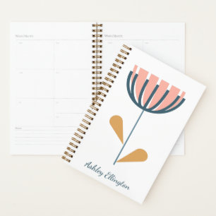 Gepersonaliseerde naam Folk Flower Minimalist Flor Planner