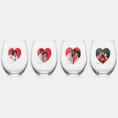 Gepersonaliseerde Naam Foto 4 Paar Quote Wijnglas Zonder Voet (Achterkant)