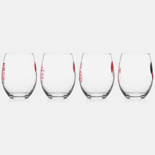 Gepersonaliseerde Naam Foto 4 Paar Quote Wijnglas Zonder Voet (Links)