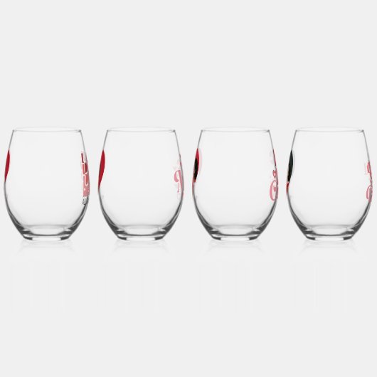 Gepersonaliseerde Naam Foto 4 Paar Quote Wijnglas Zonder Voet (Rechts)