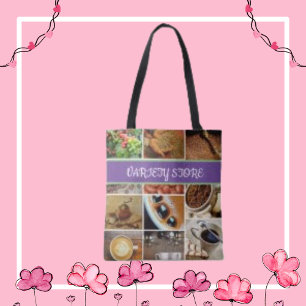 Gepersonaliseerde Naam Foto Collage Coffee Drink B Tote Bag
