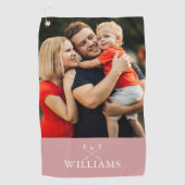 Gepersonaliseerde naam Foto Dusty Roos Roze Golfhanddoek (Voorkant)