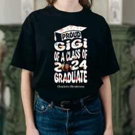 Gepersonaliseerde Naam Foto Proud Gigi 2024 Afstud T-shirt