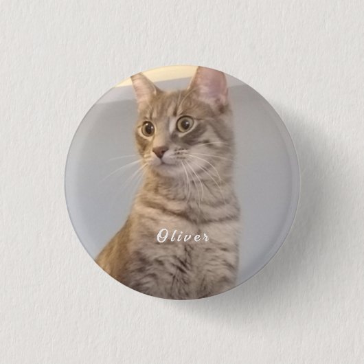 Gepersonaliseerde naam Foto Ronde Button 3,2 Cm (Voorkant)