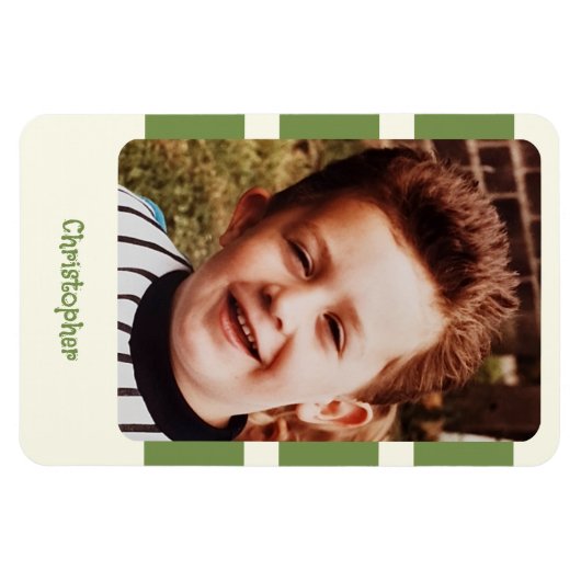 Gepersonaliseerde naam foto toevoegen met groene s magneet (Horizontaal)