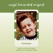 Gepersonaliseerde naam foto toevoegen met groene s magneet