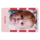 Gepersonaliseerde naam foto toevoegen met roze str magneet (Horizontaal)