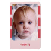 Gepersonaliseerde naam foto toevoegen met roze str magneet (Verticaal)