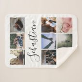 Gepersonaliseerde Naam Fotocollage Sherpa Deken (Voorkant (horizontaal))